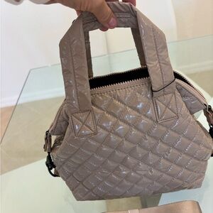 Elegant Quilted Taupe Crossbody Handbags